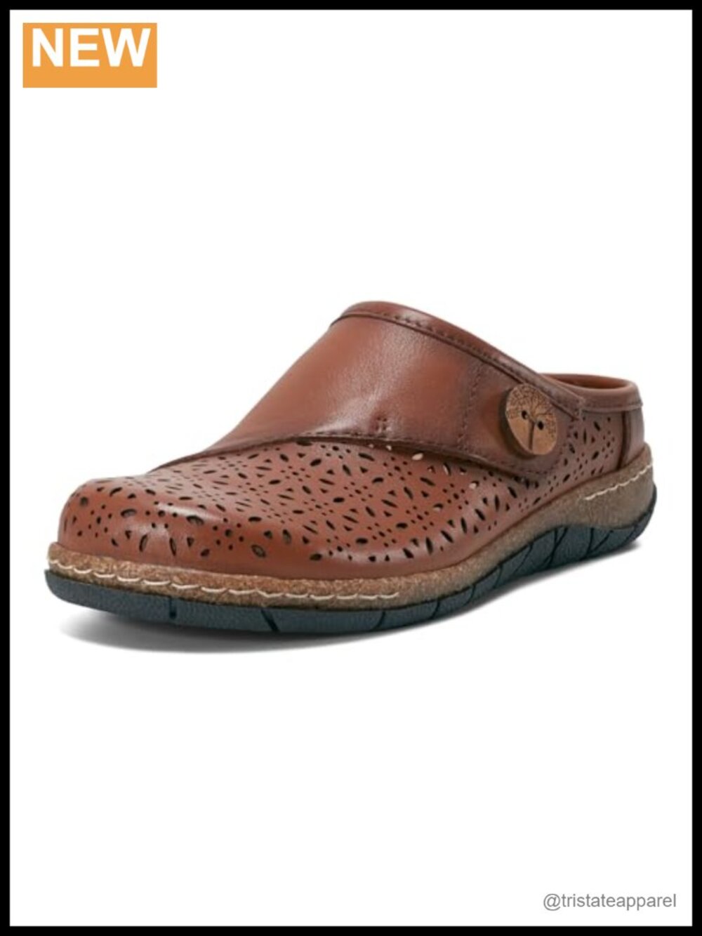 Women's Leather Clog Mules with Arch Support Lightweight Flexible Sole